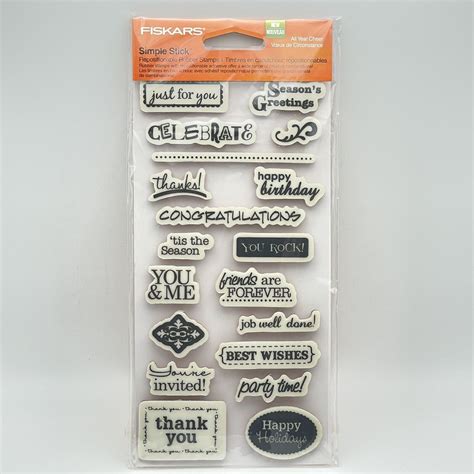 Fiskars Rubber Stamps Simple Stick All Year Cheer Birthday Thanks