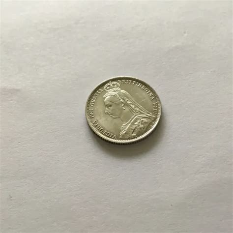 1887 Queen Victoria Jubilee Head Sixpence Vf Grade Superb Coin £2100
