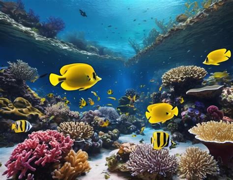 Premium AI Image | An underwater VR coral reef aquarium with diverse ...