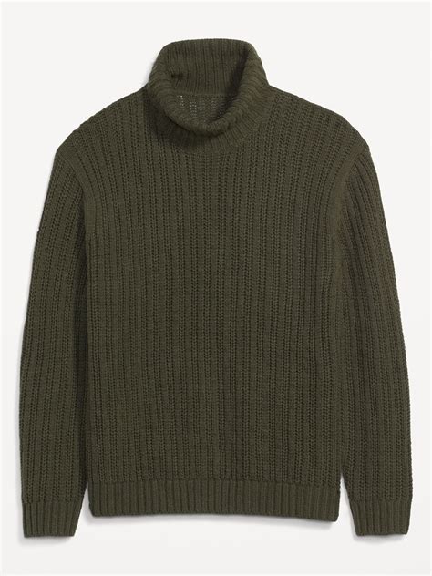 Loose Textured Knit Turtleneck Sweater For Men Old Navy Loose