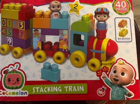 Cocomelon Stacking Train, 40 Piece Large Building Block Set, Kids Toys ...