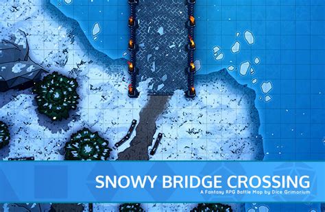 Snowy Bridge Crossing D D Map For Roll20 And Tabletop Dice Grimorium