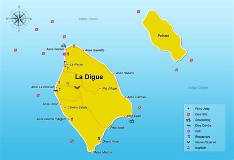 a map of the island of la digue