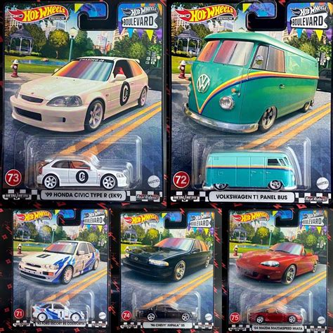 Hot Wheels Boulevard Hotwheels Ford Escort RS Cosworth Volkswagen T Panel Bus Honda