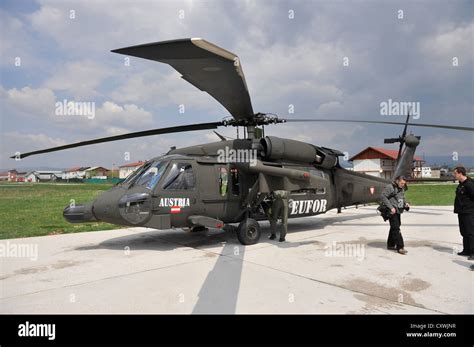 A Sikorsky Uh 60 Blackhawk Helicopter In Natoeufor Camp Butmir In