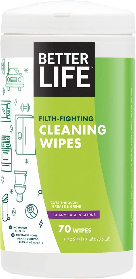 Better Life Natural All Purpose Cleaner Wipes Clary Sage And Citrus 70 Ct Health