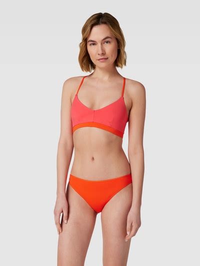 Kup online Mymarini Top bikini na cienkich ramiączkach pomarańczowy