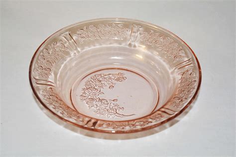 Pink Sharon Cabbage Rose Flat Soup Bowl 1930s Federal Glass Etsy