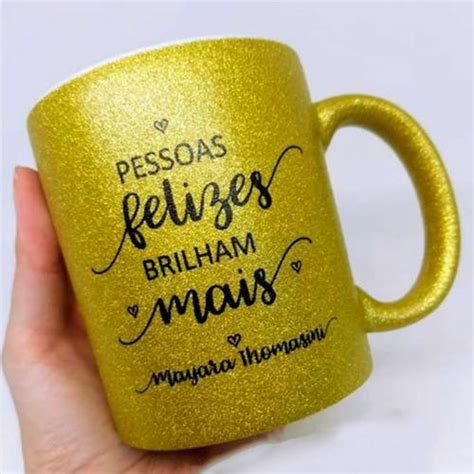 Caneca Glitter Personalizada X Cer Mica Colorido Brilho Tropical