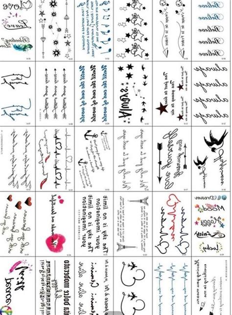 Black Temporary Tattoos 30 4x2 Sheets Etsy