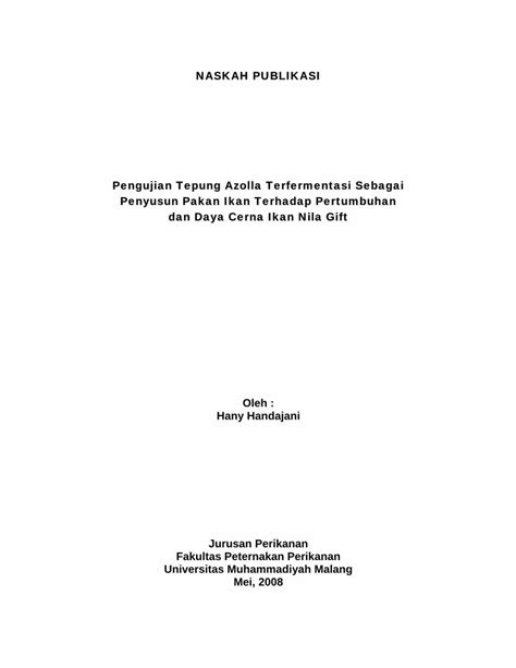 PDF Tepung Azolla Pakan Ikan DOKUMEN TIPS