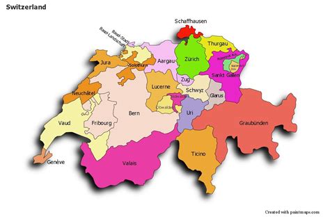 Mapa Politico De Suiza