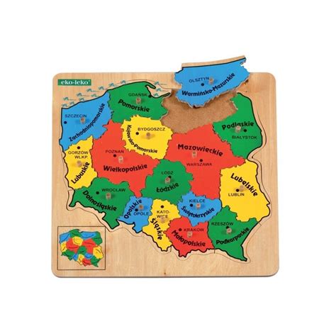 Puzzle Drewniane Mapa Polski Mapa Polski