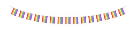 Rainbow Flag Pride Month Garland Bunting Divider Simple Vector