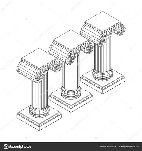 Griekse Ionische Kolom Oude Zuilen Romeinse Antieke Architectuur