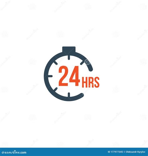 24 Hours Round Timer Or Countdown Timer Icon Deadline Concept Delivery Timer Stock Vector