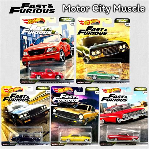 Hotwheels Premium Set Fastandfurious Motor City Muscle Scale 1 64 Shopee Philippines