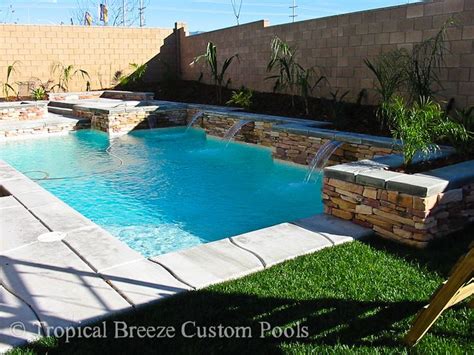 Square Pools With Water Features Geometrical Pool With Stacked Stone