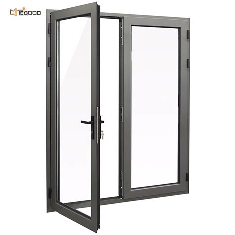 Double Glazed Low E Glass Tempered Aluminium French Hinge Swing