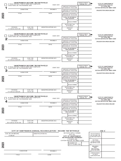 Fillable Online Employer S Withholding Tax Forms And Instructions City Of Ionia Fax Email