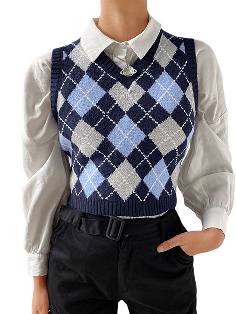 Argyle Sweater Vest - town-green.com