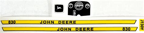 Decal 1 16 John Deere 830 Stripes Dash And Logo Set DJ130Y Midwest