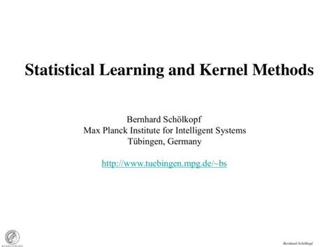 Statistical Learning And Kernel Methods