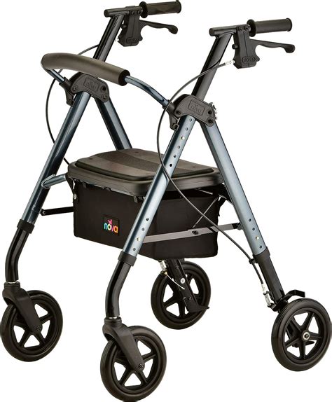 Buy NOVA Star DX Rollator Walker With Wide Padded Seat 8 Wheels Fold