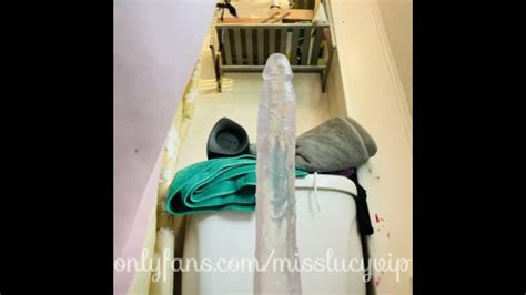 Petite MILF Lucy Vs HUGE Dildo