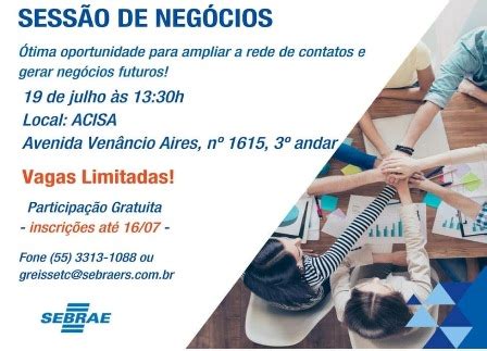 ACISA SEBRAE e demais entidades promovem a 2ª Rodada de Negócios ACISA