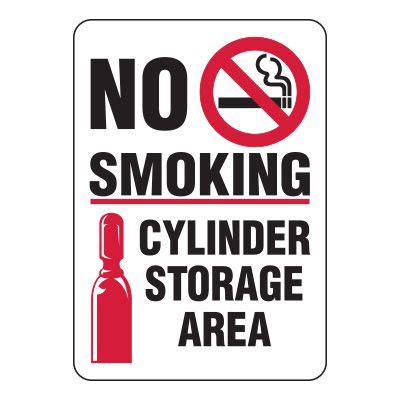 No Smoking Signs - Cylinder Storage Area | Emedco