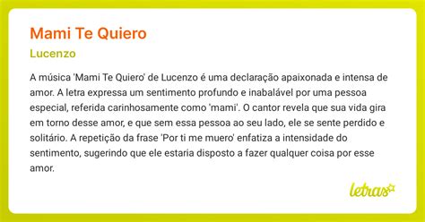 Significado Da Música Mami Te Quiero Lucenzo Letrasmusbr