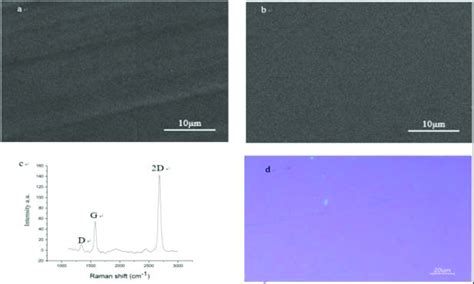 A SEM Image Of The Graphene Grown On Copper Foil B SEM Image Of The