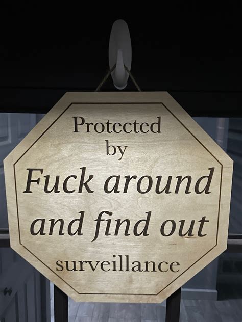 Protected By Sign Fuck Mess Around And Find Out Surveillance Etsy