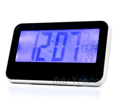 Rel Gio De Mesa Digital Data Hora Temperatura Led Azul Senso R