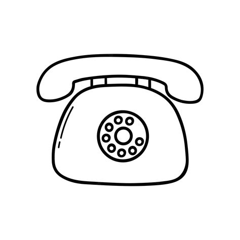 Premium Vector Hand Drawn Retro Telephone Doodle Sketch Style