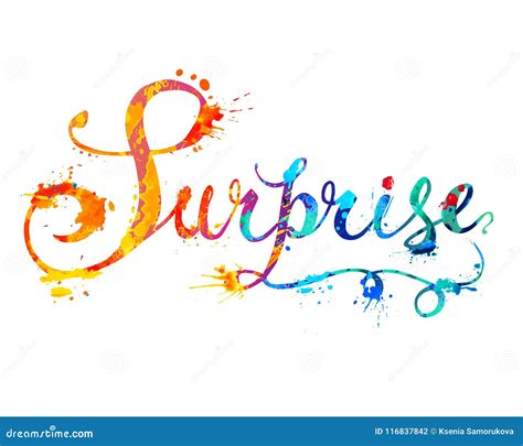 Word Surprise Doodle Inscription Of Splash Paint Stock Vector