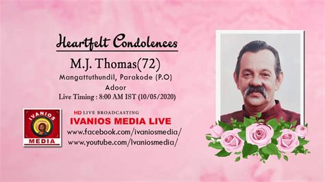 Funeral Service Funeral Live M J Thomas Youtube