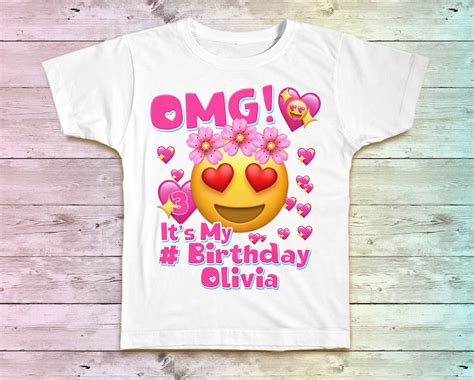 Emoji Birthday Shirt, Emoji Heart Family Birthday Tshirt, Emoji Flower Birthday Party Shirt ...