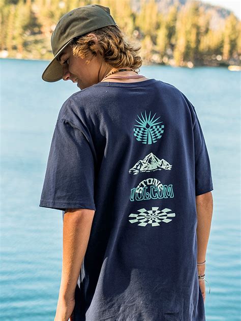 Chimney Short Sleeve Tee Navy Volcom Us