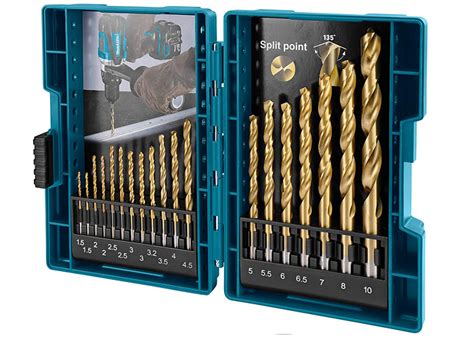 Набор сверл по металлу MAKITA HSS-TiN Economy D-67527 (19 шт.) | Купить ...