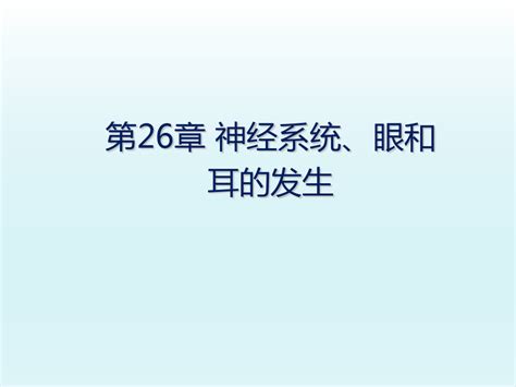 组织学与胚胎学教学课件：第26章 神经系统、眼和耳的发生word文档在线阅读与下载无忧文档