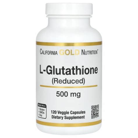 California Gold Nutrition L Glutathione Reduced 500 Mg 120 Veggie