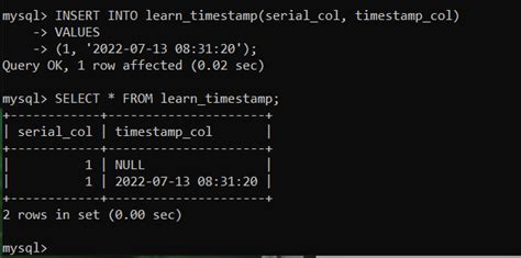 Mysql Timestamp Definition And Usage Mysqlcode