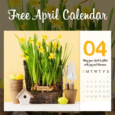 Free Cute April Calendar Masterbundles