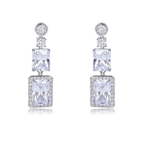 Attractive White Cubic Zirconia Dangle Earrings For Your Occasions