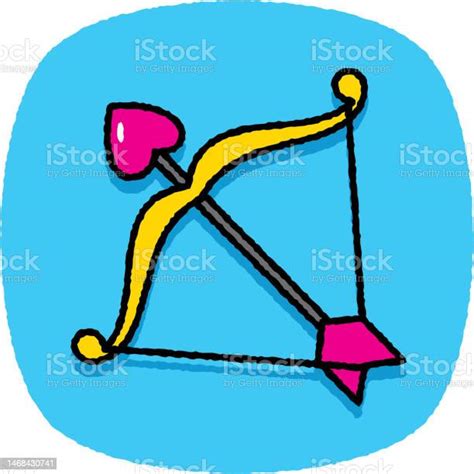 Cupids Bow And Arrow Doodle 7 Stock Illustration Download Image Now