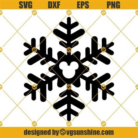 Mickey Head Snowflake Svg Disney Christmas Svg Mickey Mouse Christmas