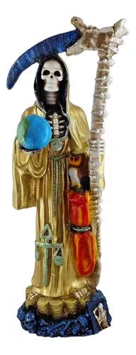 Santa Muerte Dorada Protectora De Riqueza Atrayente 70 Cm Meses Sin