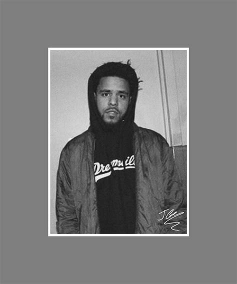 Black And White J Cole Photo Signature Vintage Painting By Carlie